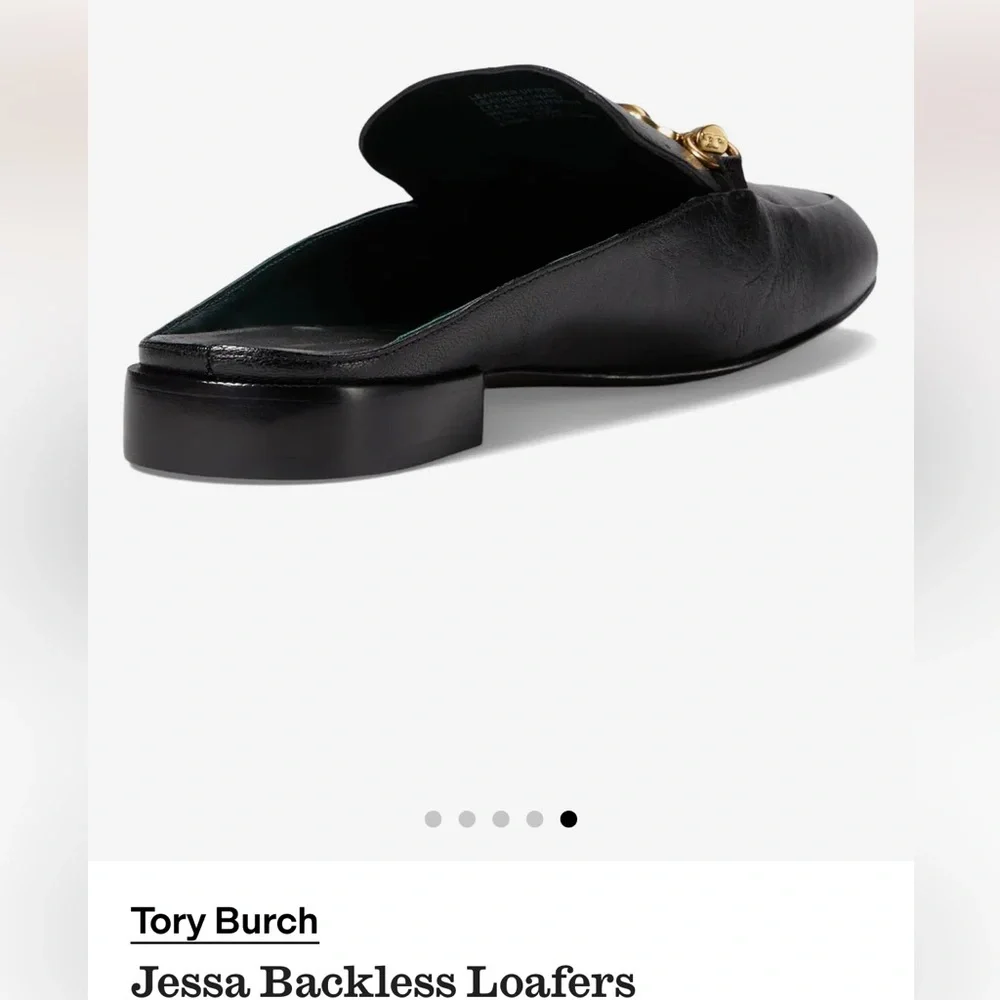 Tory Burch Jessa Backless Loafers Women  $298 Color: Perfect Black size 8.5